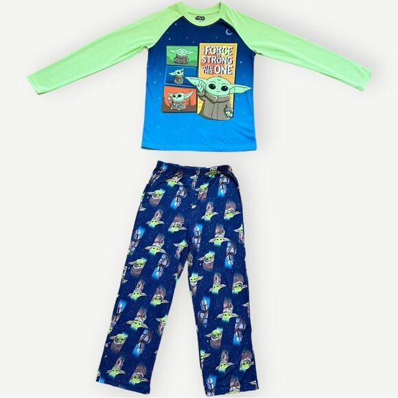 Star Wars Boys Kids Long Sleeve Star Wars Yoda Pajama Set PJs. 10-12. 10. 12. - Picture 1 of 11